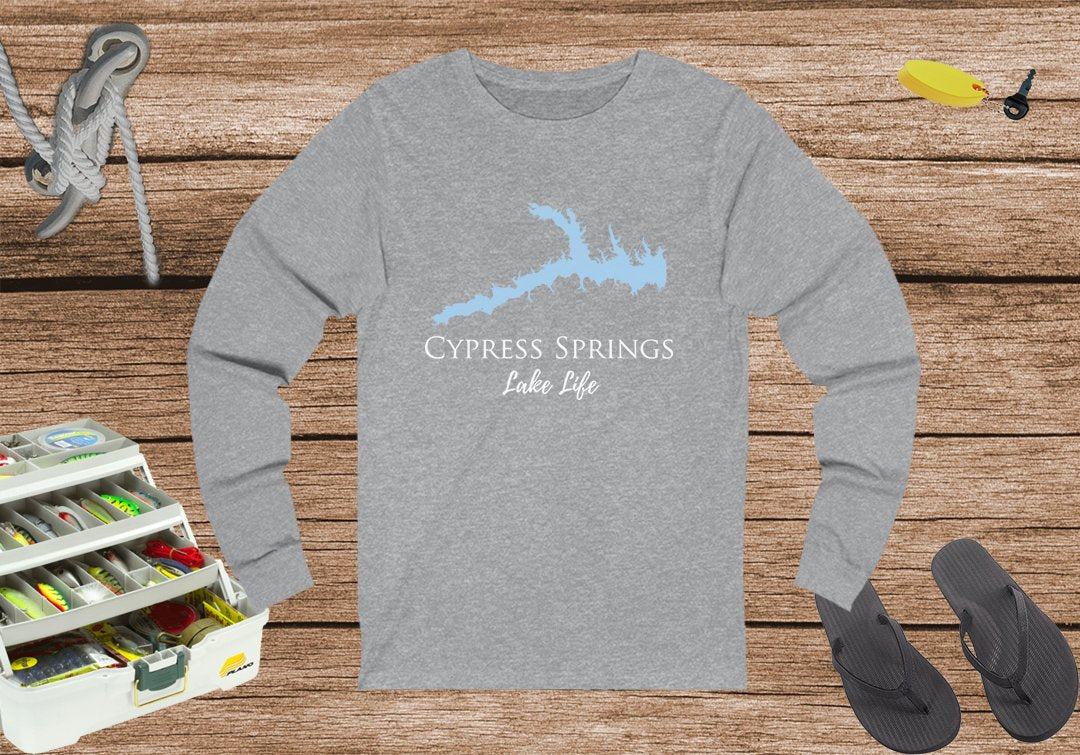 Cypress Springs Lake Life Unisex Cotton Jersey Long Sleeve Tee - Texas Lake