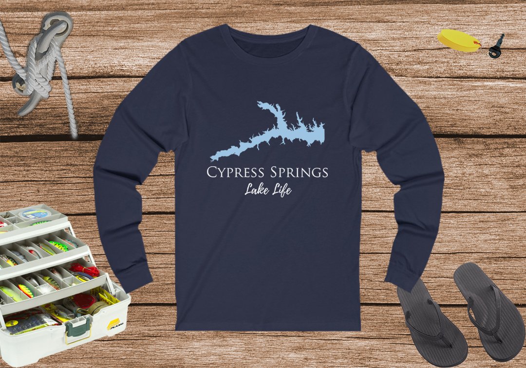 Cypress Springs Lake Life Unisex Cotton Jersey Long Sleeve Tee - Texas Lake
