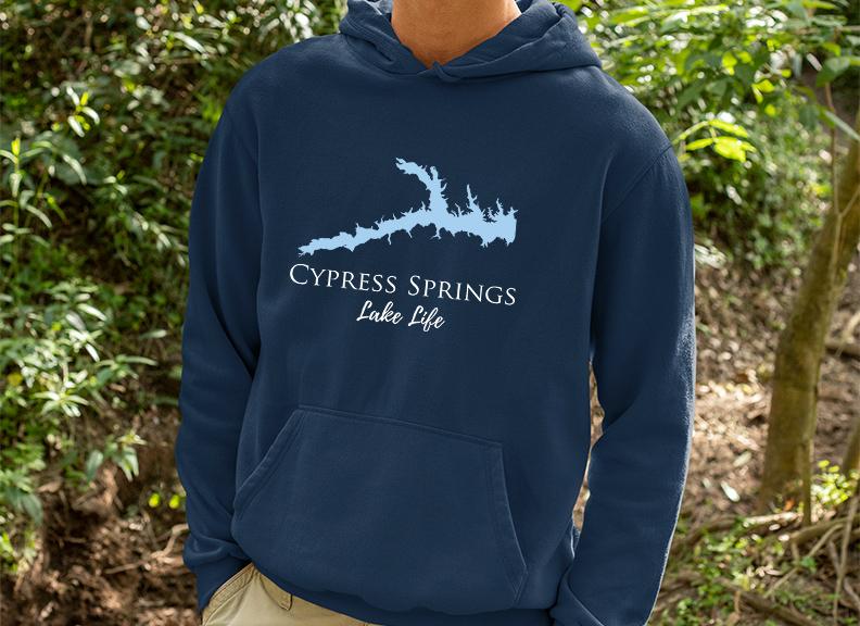 Cypress Springs Lake Hoodie Sweatshirt - Texas Lake