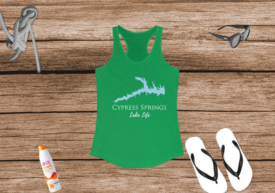 Cypress Springs Lake Life Women's Ideal Racerback Tank - Texas Lake
