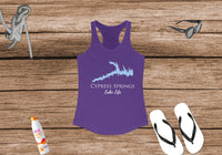 Cypress Springs Lake Life Women's Ideal Racerback Tank - Texas Lake