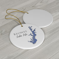 Lake Keowee Ceramic Ornament - Classic Christmas Ornaments - South Carolina Lake