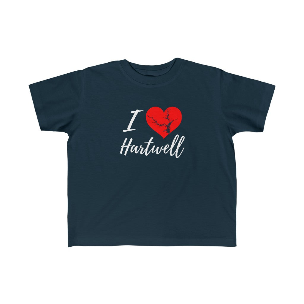 I Love Lake Hartwell Kid's Fine Jersey Tee  Kids Tshirt Heart Lake Hartwell Precious! - Georgia & South Carolina Lake