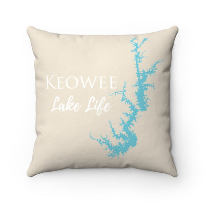 Keowee Lake Life Spun Polyester Square Pillow - South Carolina Lake
