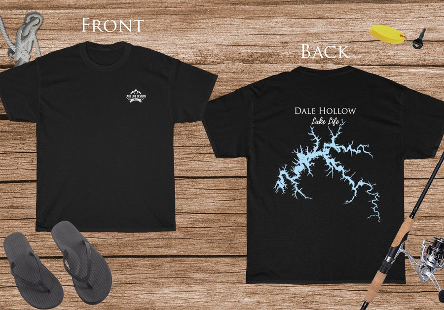 Dale Hollow Lake Life - Cotton Short Sleeved - FRONT & BACK PRINTED - Short Sleeved Cotton Tee - Tennessee Lake