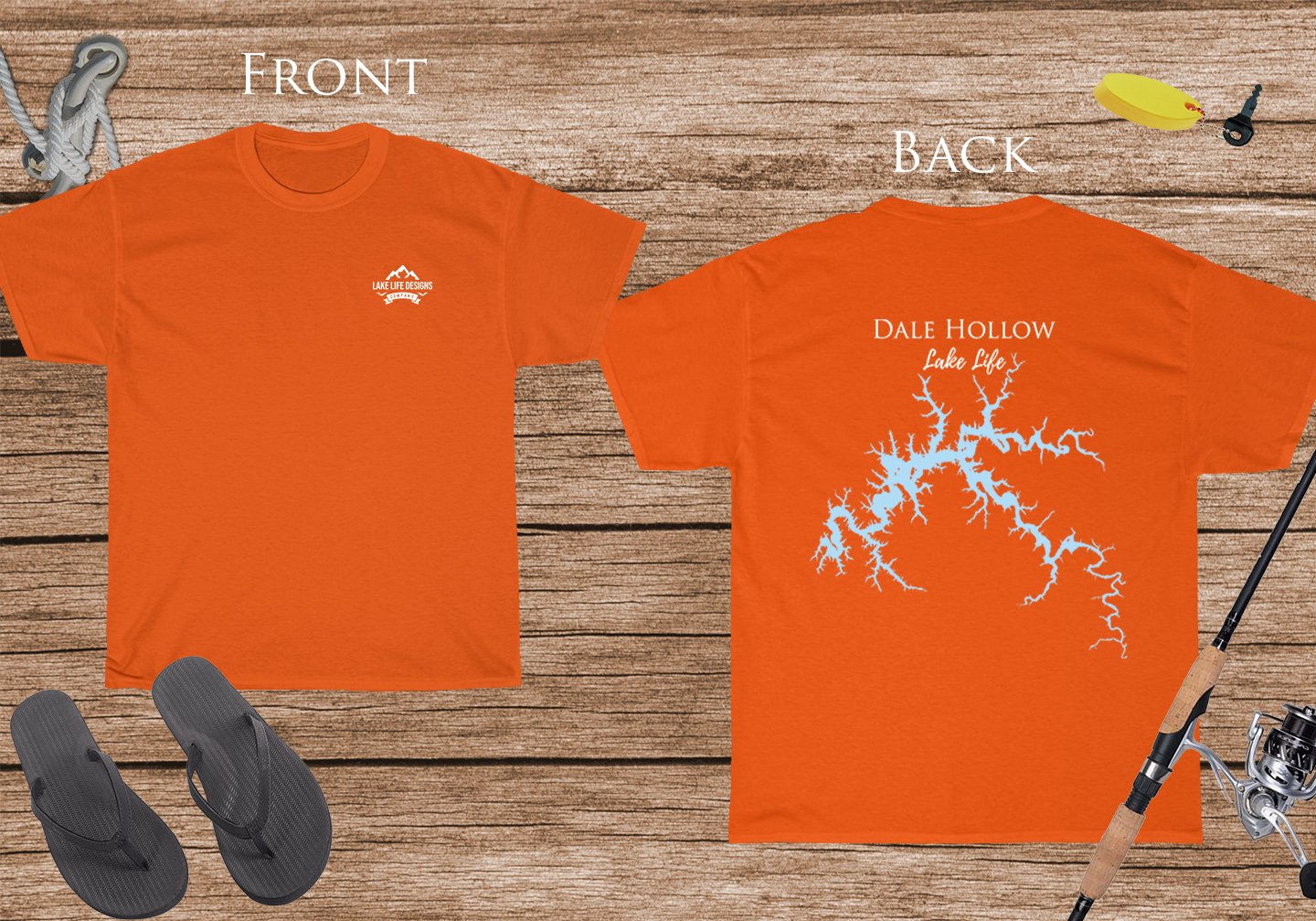 Dale Hollow Lake Life - Cotton Short Sleeved - FRONT & BACK PRINTED - Short Sleeved Cotton Tee - Tennessee Lake