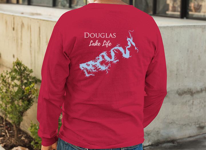 Douglas Lake Unisex Cotton Jersey Long Sleeve Tee - BACK PRINTED - Tennessee Lake