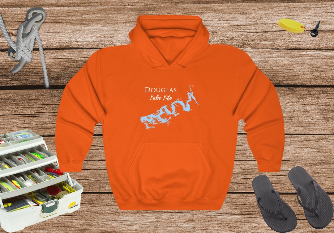 Douglas Lake Hoodie | Douglas Map Hooded Sweatshirt | Douglas Lake Life - Tennessee Lake