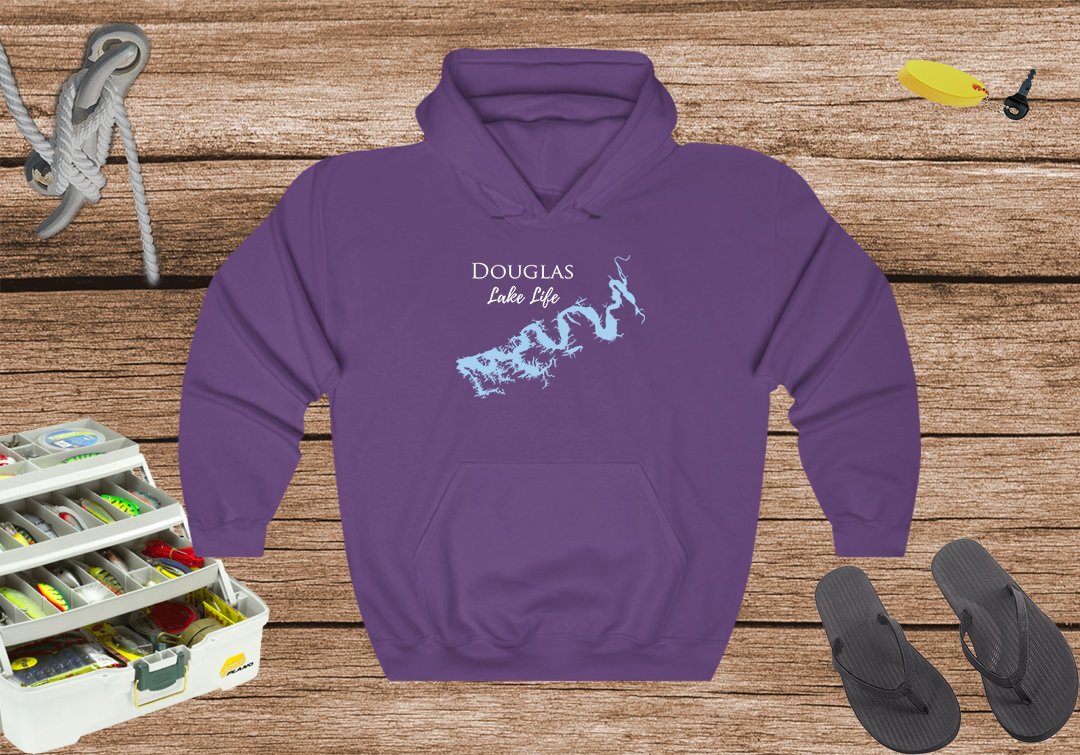 Douglas Lake Hoodie | Douglas Map Hooded Sweatshirt | Douglas Lake Life - Tennessee Lake