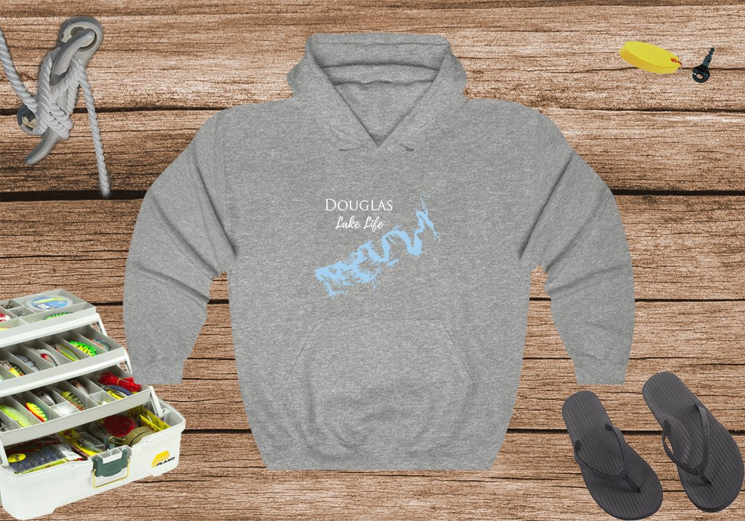 Douglas Lake Hoodie | Douglas Map Hooded Sweatshirt | Douglas Lake Life - Tennessee Lake