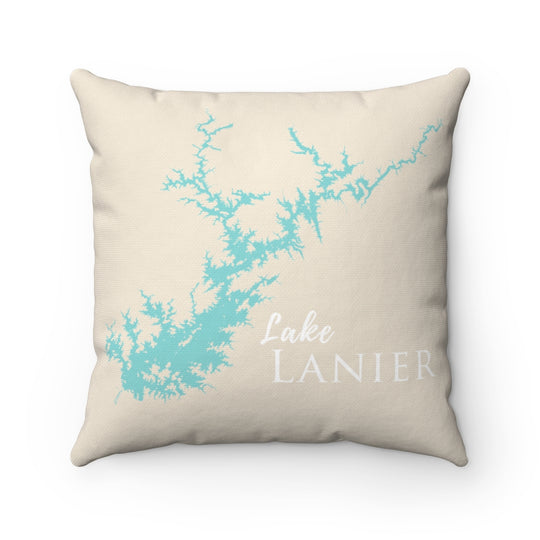 Lake Lanier ONLY - Lanier Lake Life Spun Polyester Square Pillow - Georgia Lake