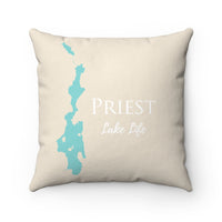 Priest Lake Life Spun Polyester Square Pillow - Idaho Lake