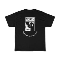 Hwy 57 - Highway to my Happy Place - Priest Lake Heavy Cotton Tee - Idaho Lake
