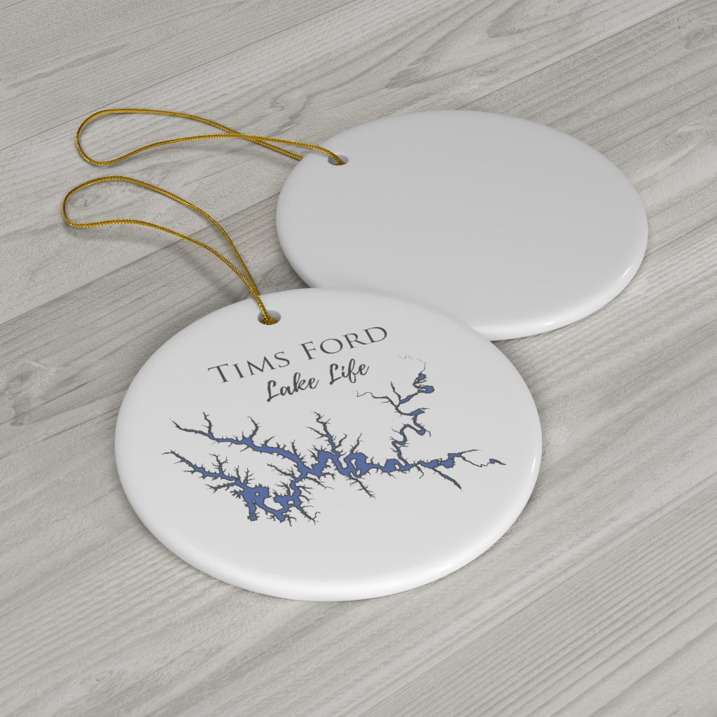 Tims Ford Lake Life Ceramic Ornament - Classic Christmas Ornaments - Tennessee Lake