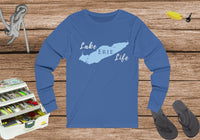 Lake Erie Life - Unisex Cotton Jersey Long Sleeve Tee - Michigan Ontario Ohio Pennsylvania & New York Lake