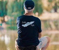 Lake Erie Life - Cotton Short Sleeved - FRONT & BACK PRINTED - Short Sleeved Cotton Tee - Michigan Ontario Ohio Pennsylvania New York Lake