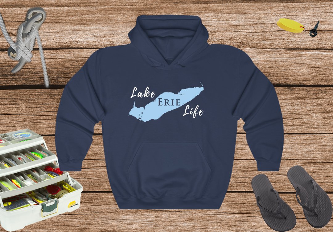 Erie Lake Life Hoodie Sweatshirt - Michigan Ontario Ohio Pennsylvania & New York Lake