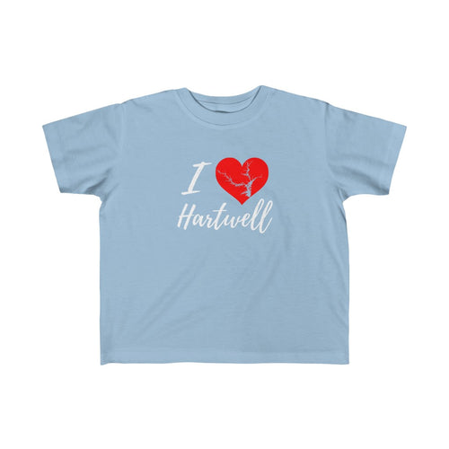 I Love Lake Hartwell Kid's Fine Jersey Tee  Kids Tshirt Heart Lake Hartwell Precious! - Georgia & South Carolina Lake