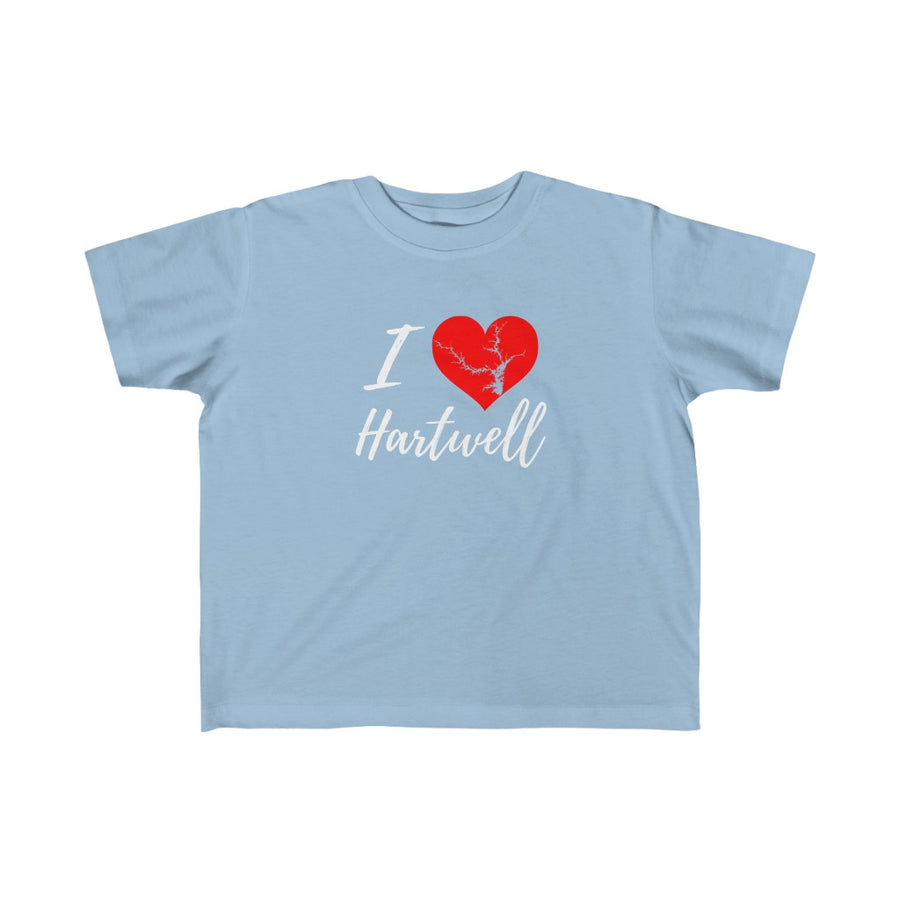 I Love Lake Hartwell Kid's Fine Jersey Tee  Kids Tshirt Heart Lake Hartwell Precious! - Georgia & South Carolina Lake