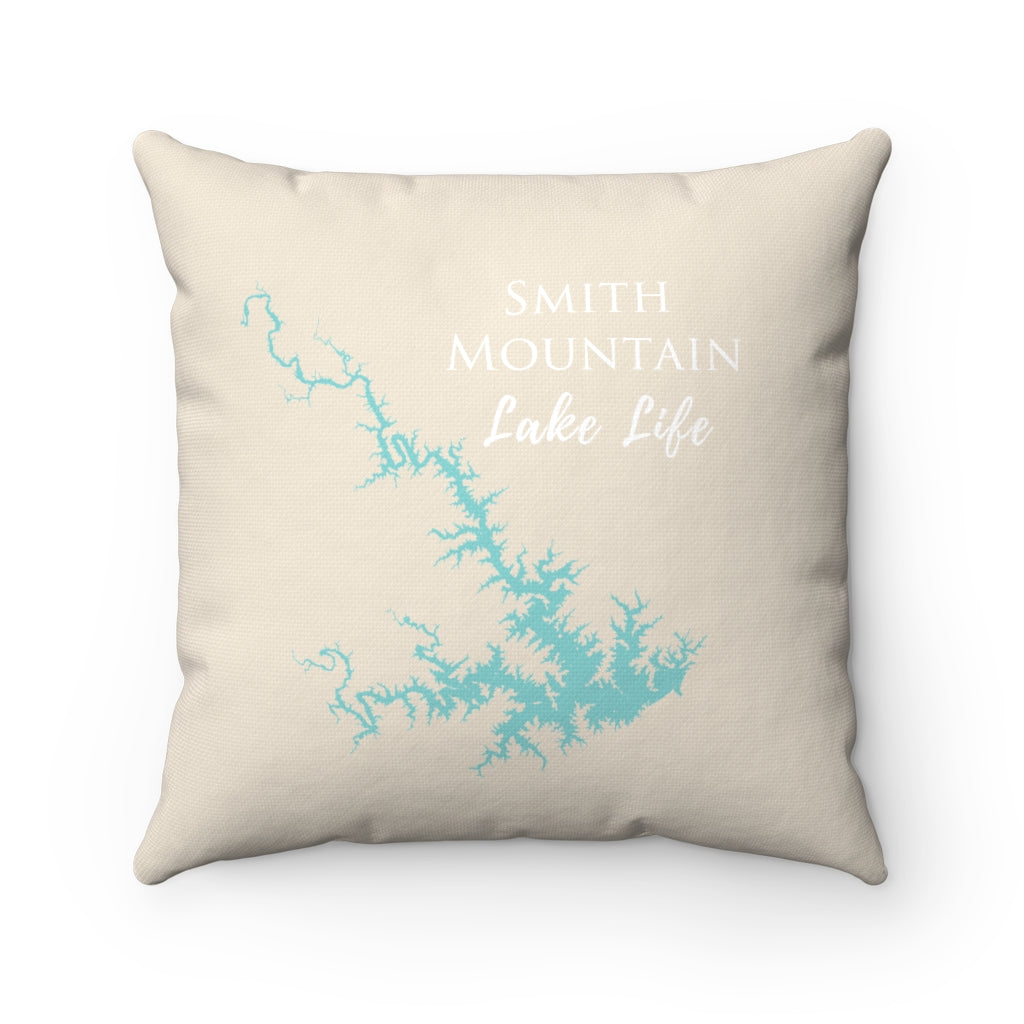 Smith Mountain Lake Life Spun Polyester Square Pillow - Virginia Lake