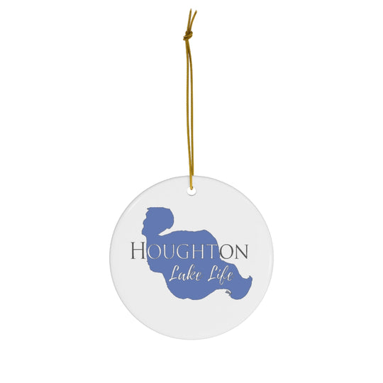 Houghton Lake Life Ceramic Ornament - Classic Christmas Ornaments - Michigan Lake