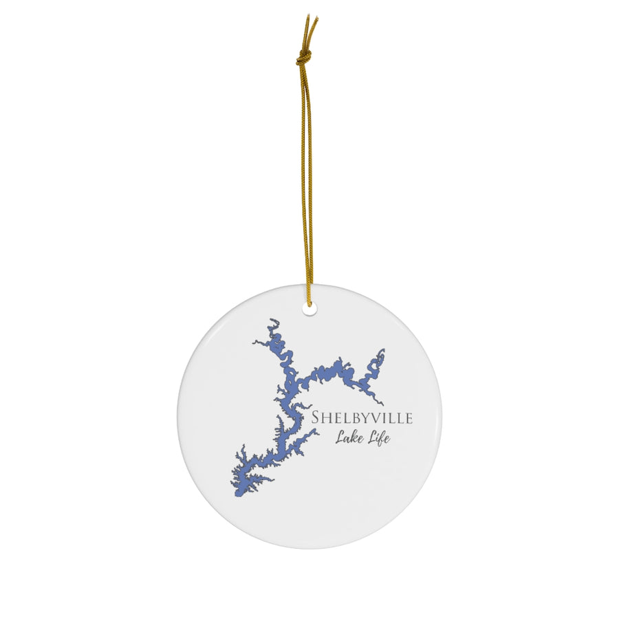 Shelbyville Lake Life Ceramic Ornament - Classic Christmas Ornaments - Illinois Lake