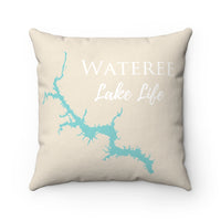 Wateree Lake Life Spun Polyester Square Pillow - South Carolina Lake