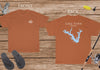 Lake Fork Texas - Cotton Short Sleeved - FRONT & BACK PRINTED - Short Sleeved Cotton Tee - Texas Lake