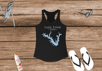 Lake Fork Texas - Women's Ideal Racerback Tank - Texas Lake