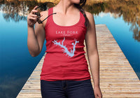 Lake Fork Texas - Women's Ideal Racerback Tank - Texas Lake