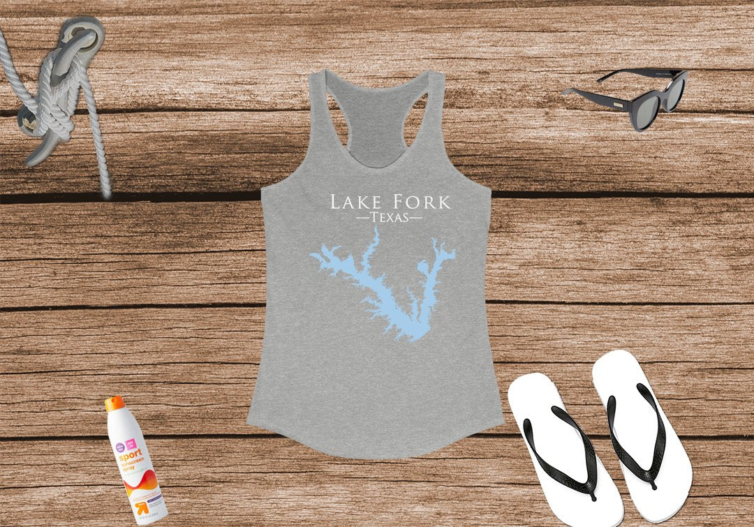 Lake Fork Texas - Women's Ideal Racerback Tank - Texas Lake