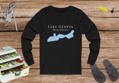 Lake Geneva Unisex Cotton Jersey Long Sleeve Tee - Wisconsin Lake