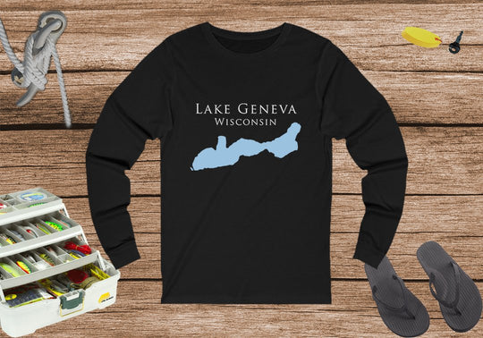 Lake Geneva Unisex Cotton Jersey Long Sleeve Tee - Wisconsin Lake