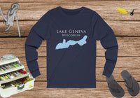 Lake Geneva Unisex Cotton Jersey Long Sleeve Tee - Wisconsin Lake