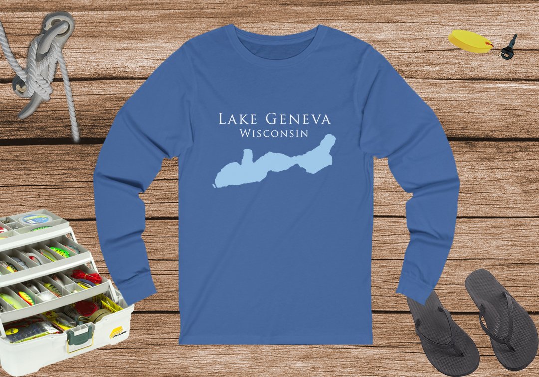 Lake Geneva Unisex Cotton Jersey Long Sleeve Tee - Wisconsin Lake