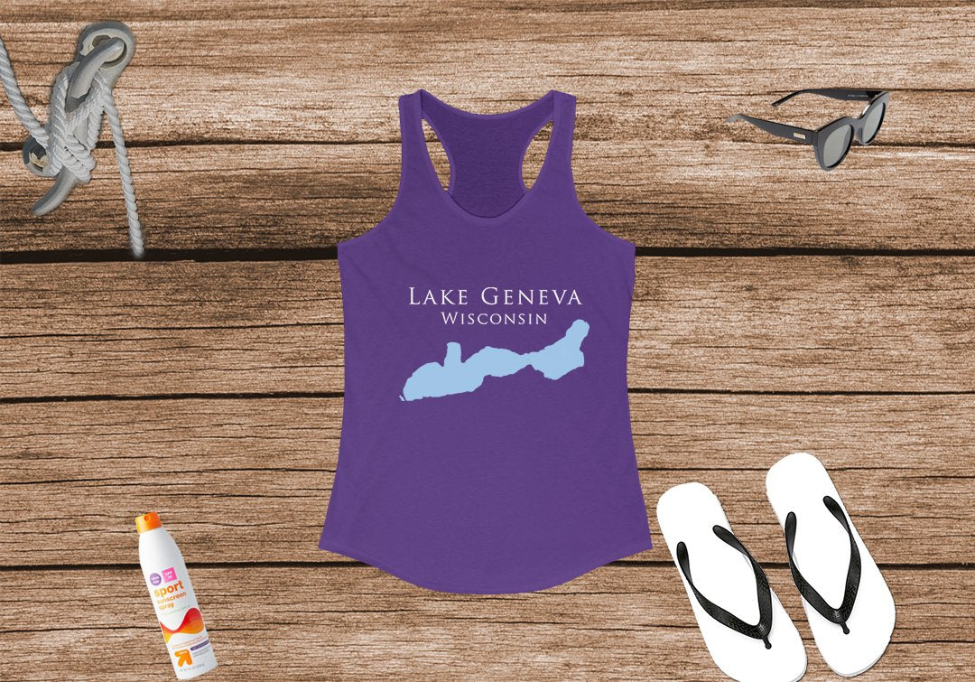 Lake Geneva Women's Ideal Racerback Tank - Wisconsin Lake