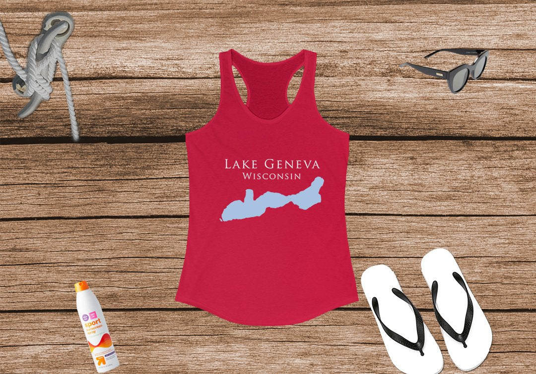 Lake Geneva Women's Ideal Racerback Tank - Wisconsin Lake