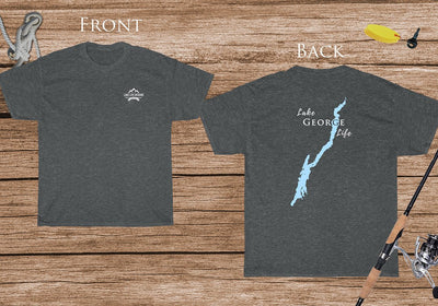 Lake George Life - Cotton Short Sleeved - FRONT & BACK PRINTED - Short Sleeved Cotton Tee -  New York Lake