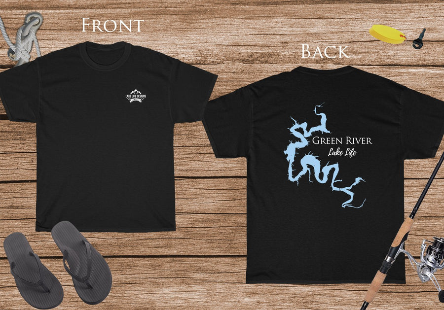 Green River Lake Life - Cotton Short Sleeved - FRONT & BACK PRINTED - Short Sleeved Cotton Tee -  Kentucky Lake