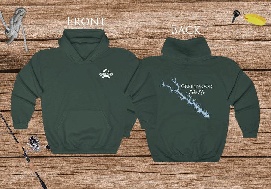 Greenwood Life Hoodie - BACK PRINTED - Sweatshirt - South Carolina Lake