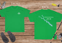 Greenwood lake Life - Cotton Short Sleeved - FRONT & BACK PRINTED - Short Sleeved Cotton Tee - South Carolina Lake