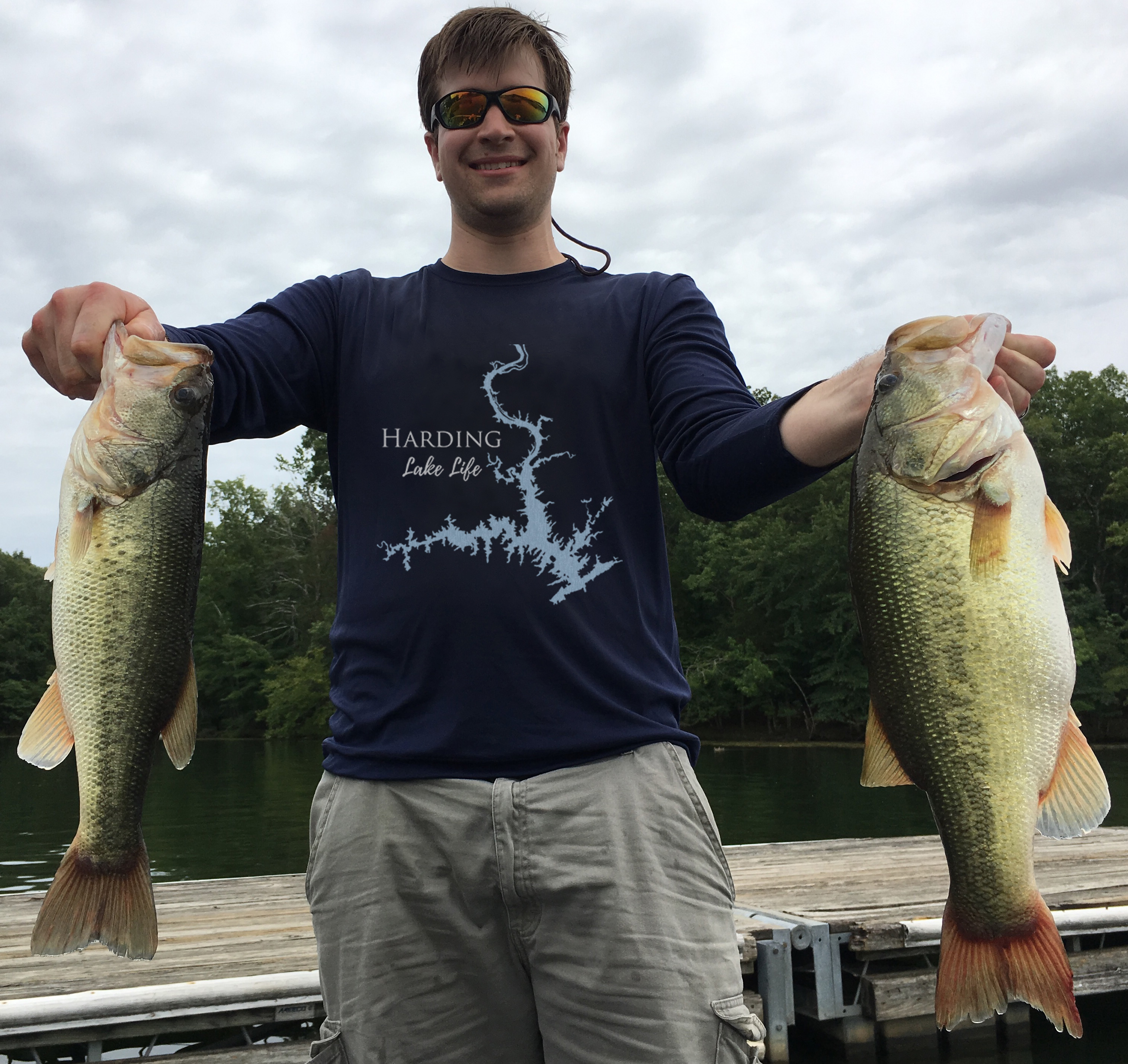 Harding Lake Life Dri-fit Boating Shirt - Breathable Material- Men's Long Sleeve Moisture Wicking Tee - Georgia Lake