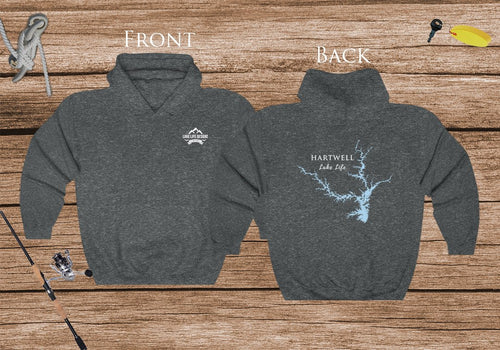 Hartwell Lake Life Hoodie - BACK PRINTED - Sweatshirt - South Carolina Lake
