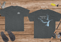 Hartwell Lake Life - Cotton Short Sleeved - FRONT & BACK PRINTED - Short Sleeved Cotton Tee - Georgia and South Carolina Lake