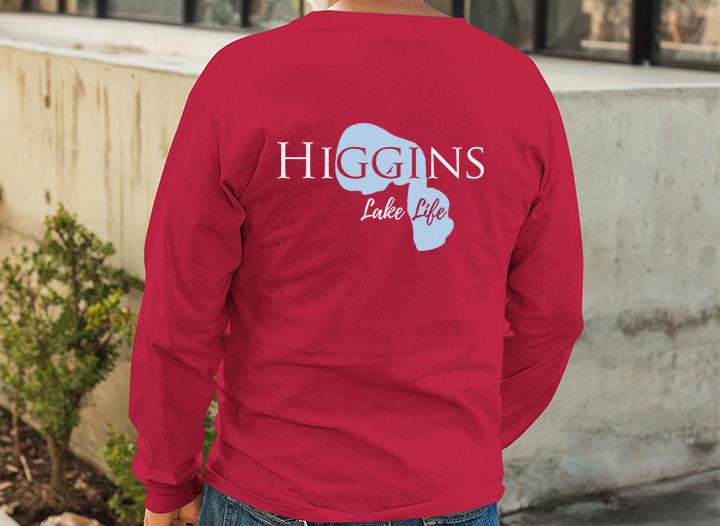 Higgins Lake Life Unisex Cotton Jersey Long Sleeve Tee - Back Printed - Michigan Lake
