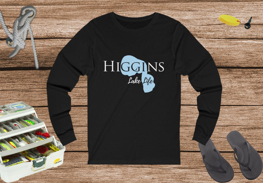 Higgins Lake Unisex Cotton Jersey Long Sleeve Tee - Michigan Lake