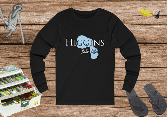 Higgins Lake Unisex Cotton Jersey Long Sleeve Tee - Michigan Lake