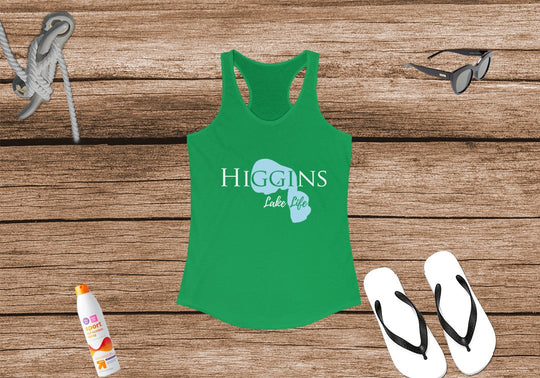 Higgins Lake Life Women's Ideal Racerback Tank - Michigan Lake