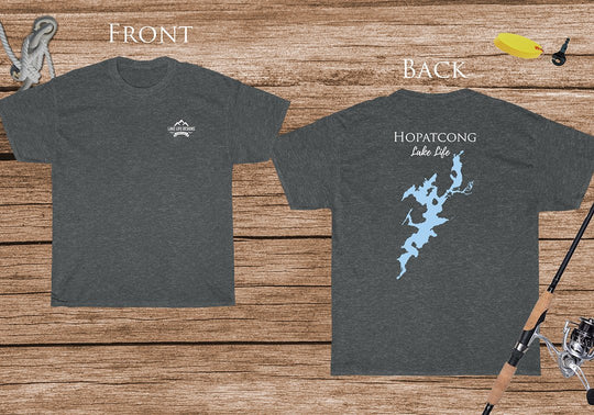 Hopatcong Lake Life - Cotton Short Sleeved - FRONT & BACK PRINTED - Short Sleeved Cotton Tee -  New Jersey Lake