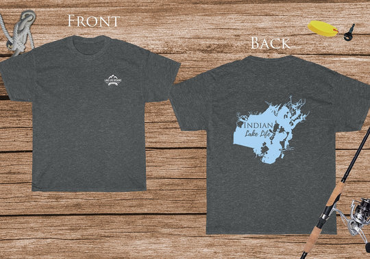 Indian Lake Life  - Cotton Short Sleeved - FRONT & BACK PRINTED - Short Sleeved Cotton Tee - Ohio Lake